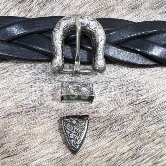 Vintage Fleming Sterling Buckle Set - Picture 1 of 4